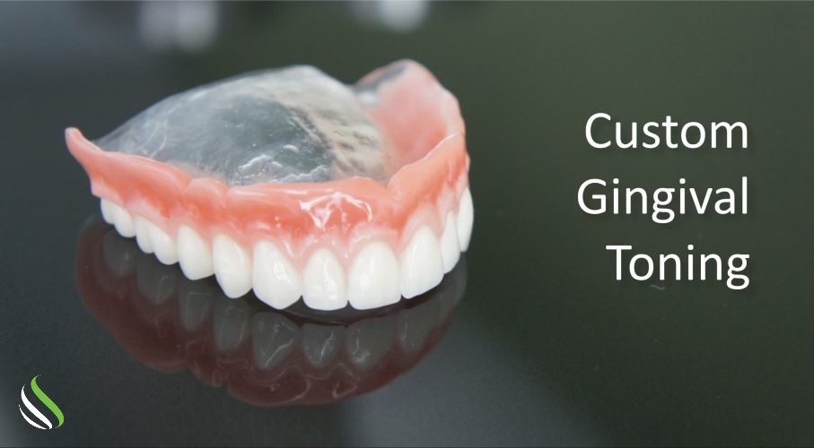 suction dentures - Gingival toning